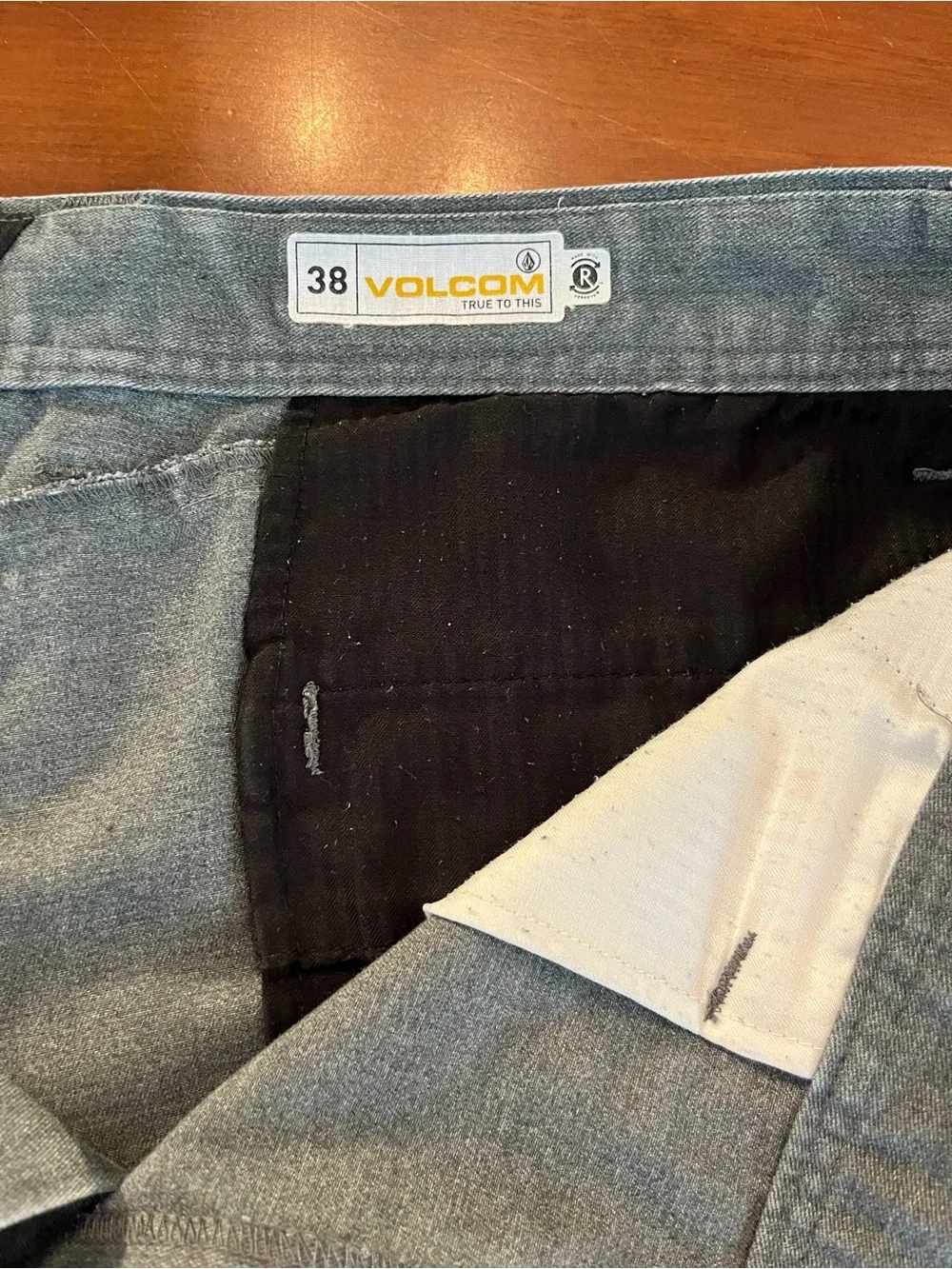 Volcom Frickin Modern Stretch Chino Shorts Men's 38 Gray REPREVE Recycled Skate